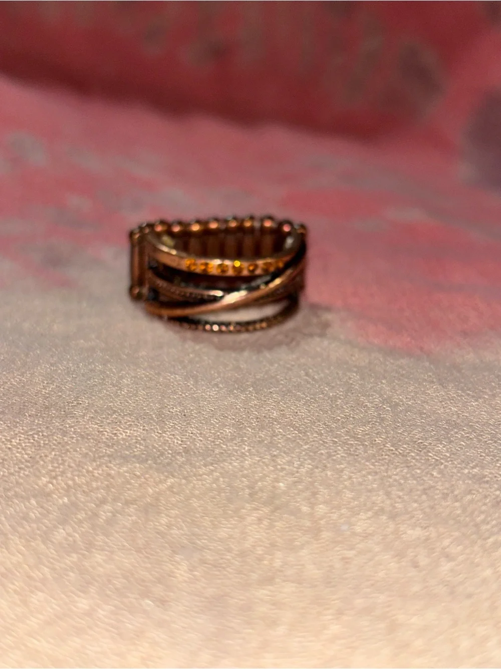 paparazzi Copper-Tone Layered Ring with Amber Stones
